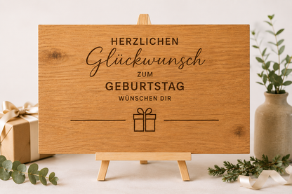 Personalisiertes Geburtstagsschild aus Eiche – Geschenk mit euren Namen