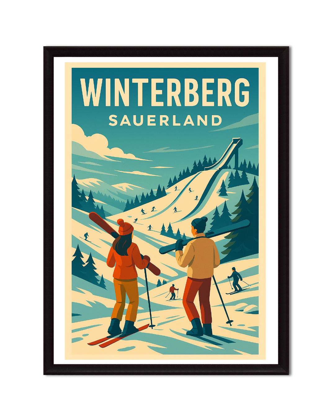 Eingerahmte Bilder vom Sauerland im Retro-Stil