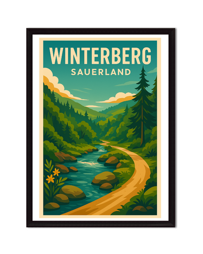 Eingerahmte Bilder vom Sauerland im Retro-Stil