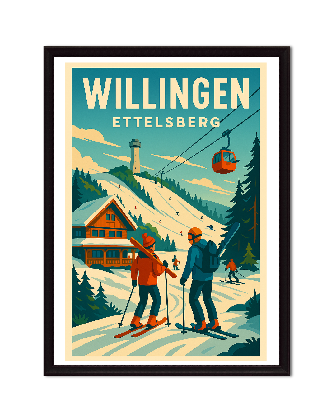 Eingerahmte Bilder vom Sauerland im Retro-Stil