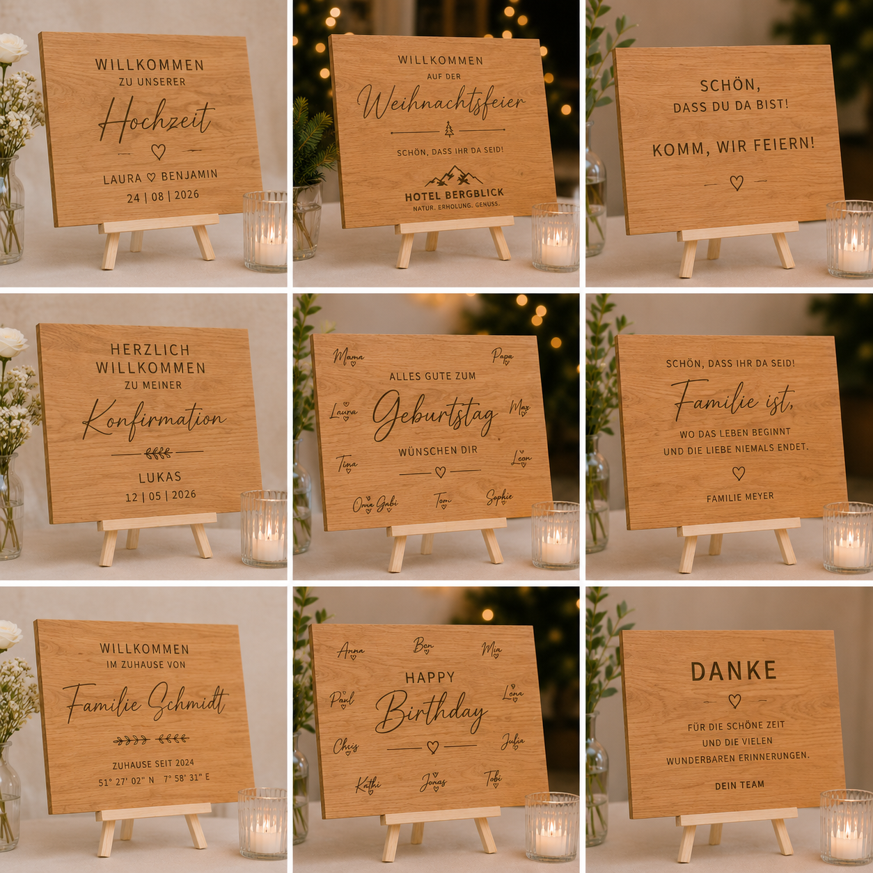 Hochzeitschild - Begrüßungschild -Eingangsbereich Hochzeit - Empfang