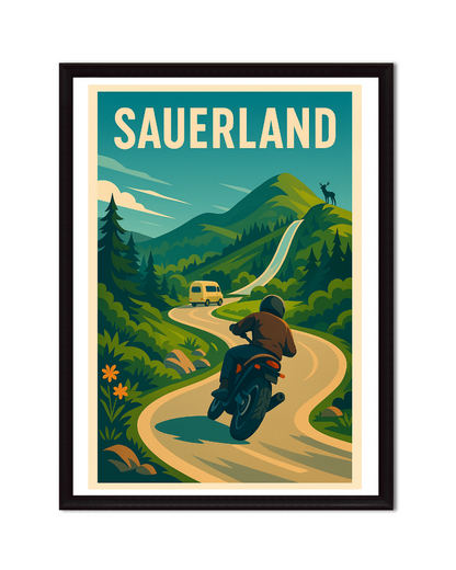 Eingerahmte Bilder vom Sauerland im Retro-Stil