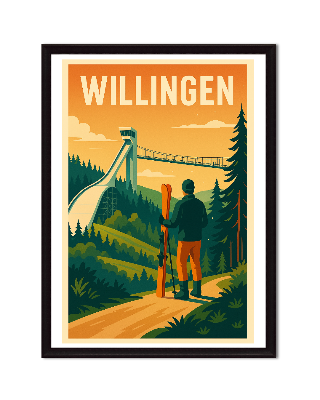 Eingerahmte Bilder vom Sauerland im Retro-Stil