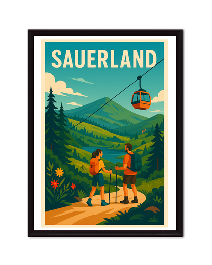 Eingerahmte Bilder vom Sauerland im Retro-Stil