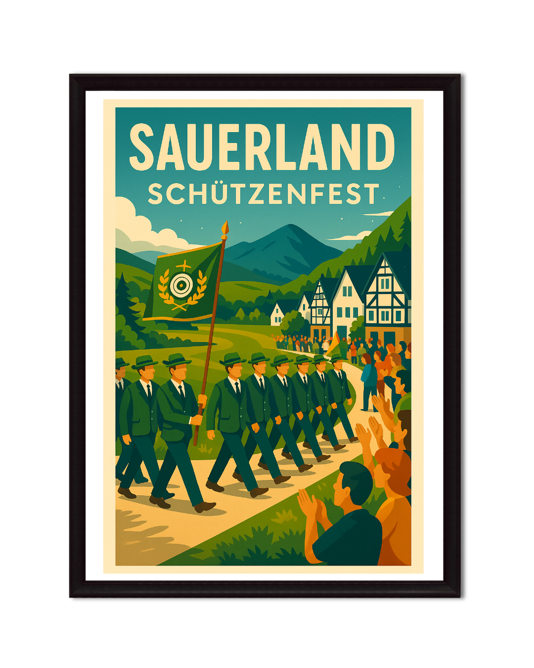 Eingerahmte Bilder vom Sauerland im Retro-Stil