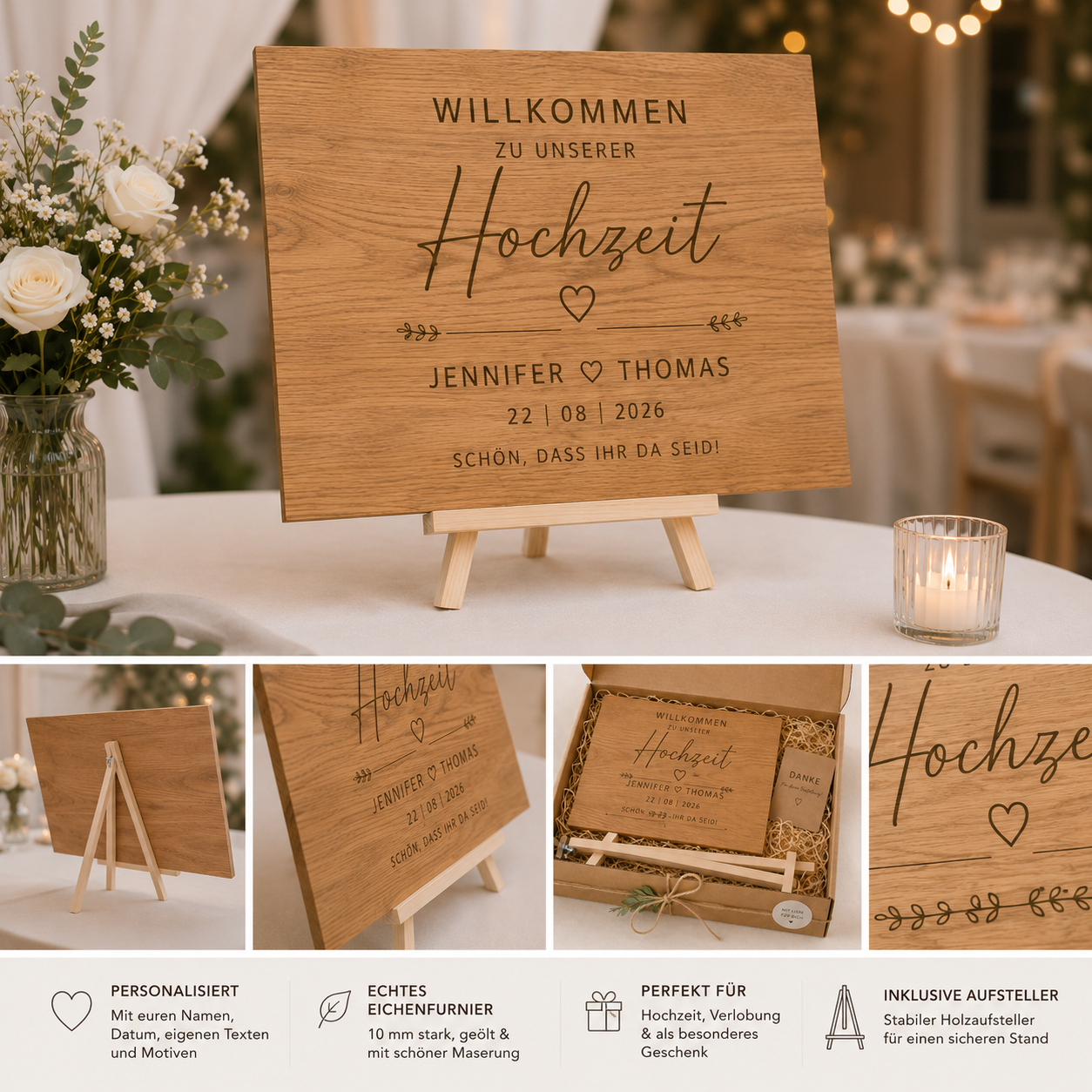 Hochzeitschild - Begrüßungschild -Eingangsbereich Hochzeit - Empfang