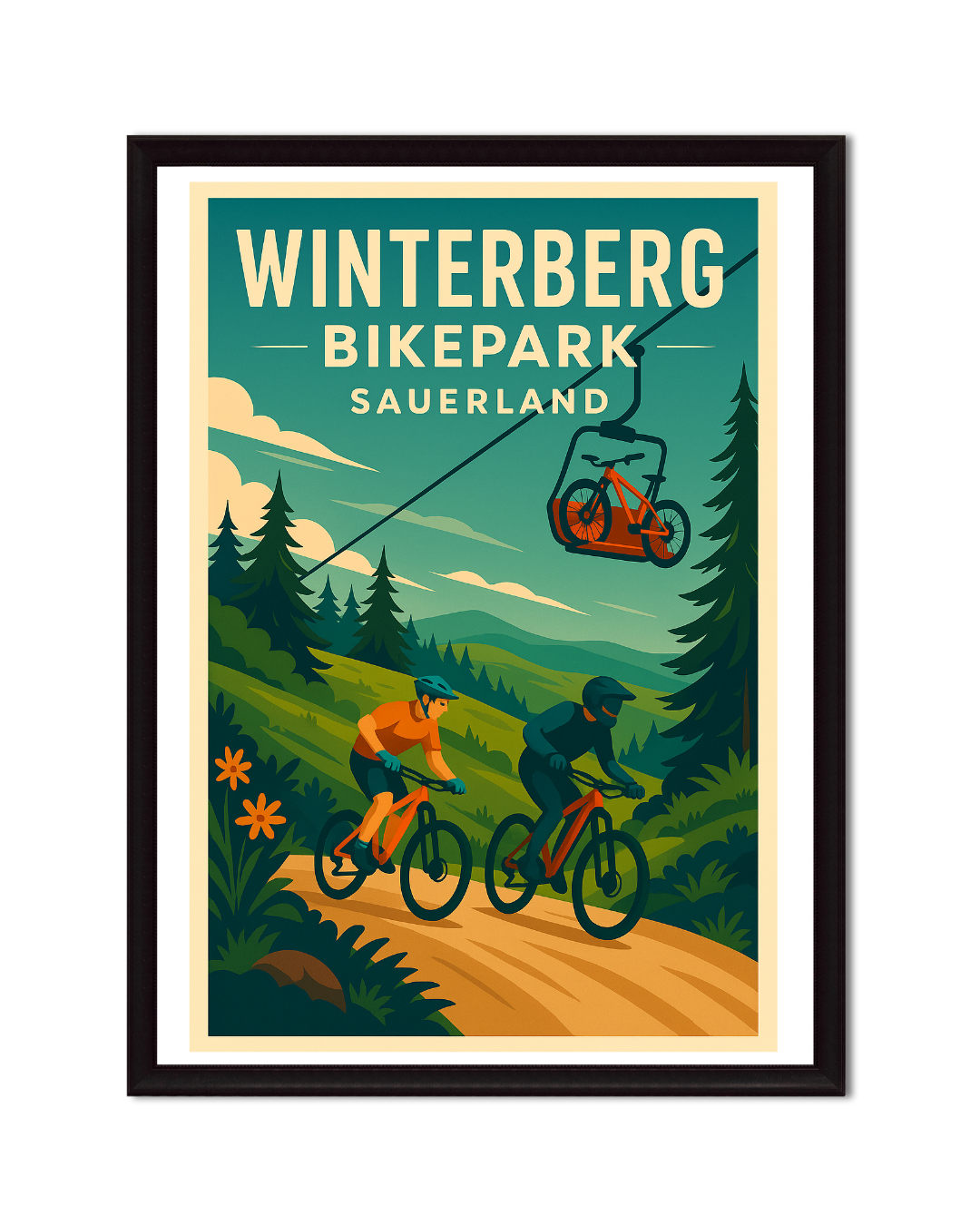 Eingerahmte Bilder vom Sauerland im Retro-Stil
