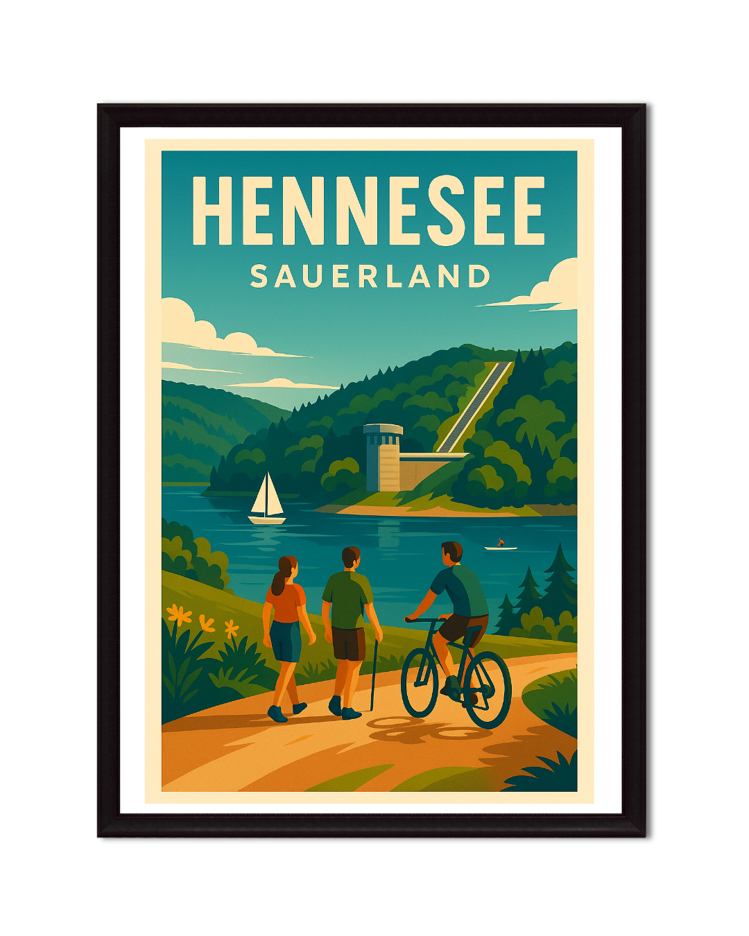 Eingerahmte Bilder vom Sauerland im Retro-Stil