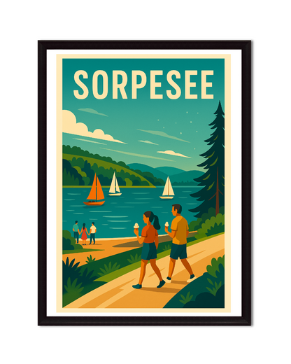 Eingerahmte Bilder vom Sauerland im Retro-Stil