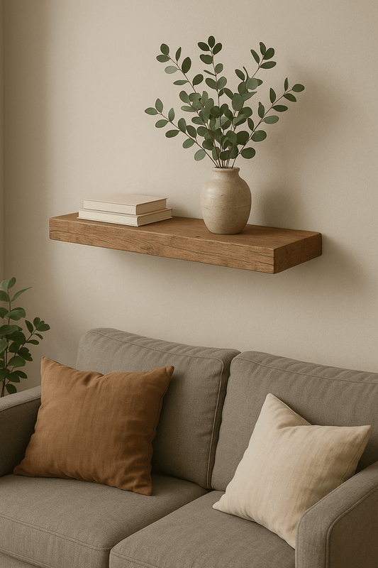 Schwebendes Eichenregal - Woodequipment24