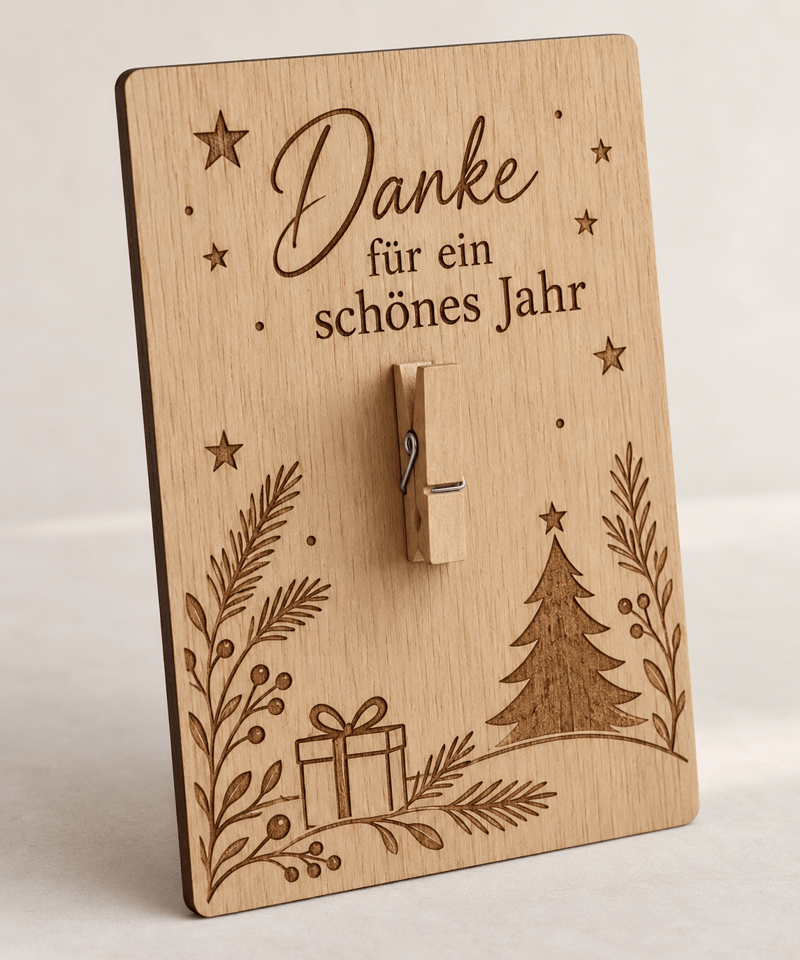 Süßer Weihnachtsgruß – Geschenkkarte mit Schokoladenclip – Produktansicht mit Beispielgestaltung