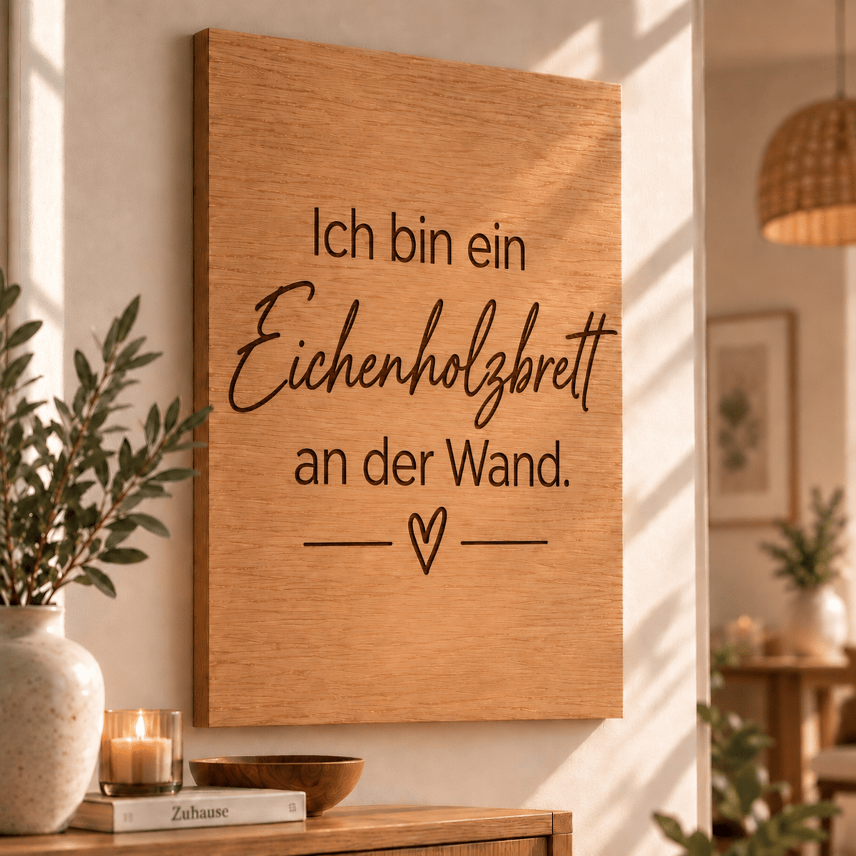 Wandbild aus Eichenfurnier – 50 × 70 cm | Lasergravur Ich bin ein... - Wood-24