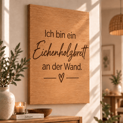 Wandbild aus Eichenfurnier – 50 × 70 cm | Lasergravur Ich bin ein... - Wood-24