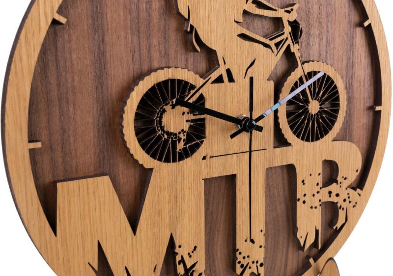 Wanduhr "Mountainbiker" - Woodequipment24