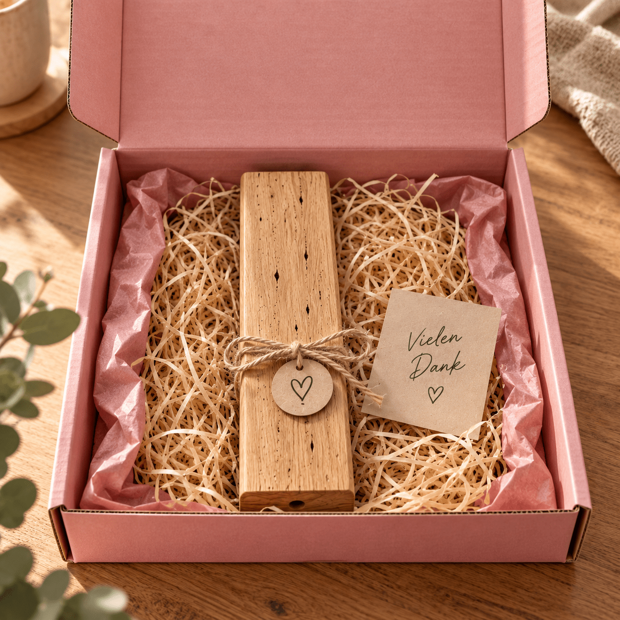 Wandvase „Naturstück“ aus Wurmeiche – handgefertigte Holzvase - Wood-24