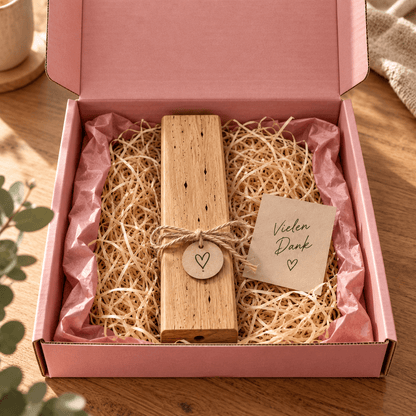 Wandvase „Naturstück“ aus Wurmeiche – handgefertigte Holzvase - Wood-24