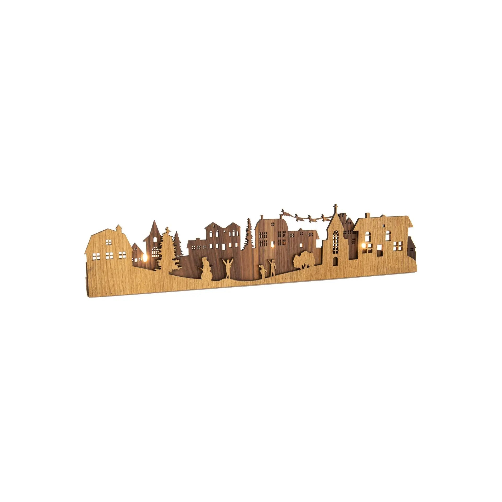 Weihnachtsdorf - Adventskranz - Fensterbild - Woodequipment24