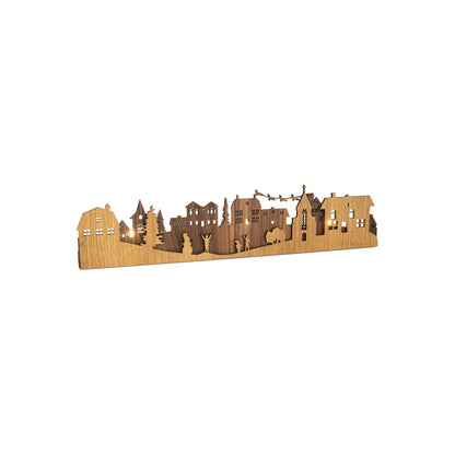 Weihnachtsdorf - Adventskranz - Fensterbild - Woodequipment24