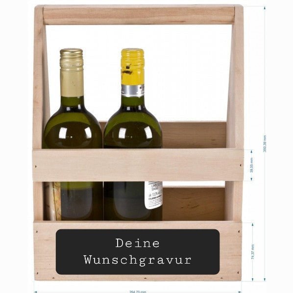 Weinflaschenkiste - träger "Vinoexpress" *PERSONALISIERBAR* - Woodequipment24