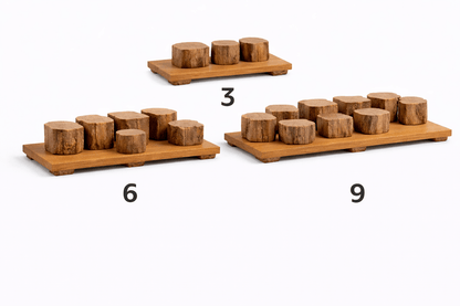 Wood - 24 Parfüm Organizer aus Eiche – Rustikales Holz - Display für 3, 6 oder 9 Parfümflaschen – Handgefertigter Parfümständer für Bad & Schminktisch – Natürliche Badezimmer Dekoration - Woodequipment24