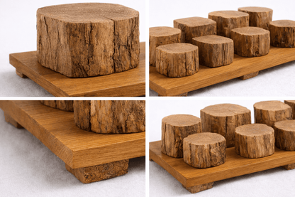Wood - 24 Parfüm Organizer aus Eiche – Rustikales Holz - Display für 3, 6 oder 9 Parfümflaschen – Handgefertigter Parfümständer für Bad & Schminktisch – Natürliche Badezimmer Dekoration - Woodequipment24