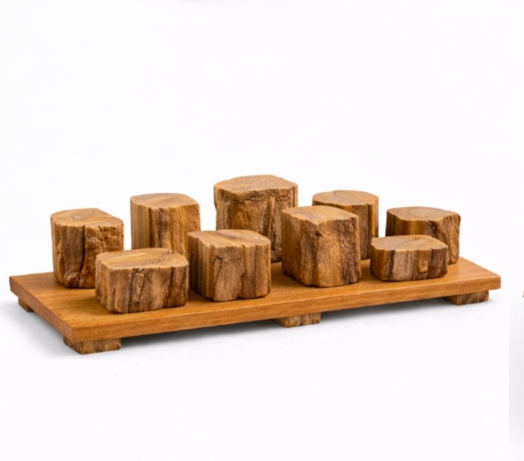 Wood - 24 Parfüm Organizer aus Eiche – Rustikales Holz - Display für 3, 6 oder 9 Parfümflaschen – Handgefertigter Parfümständer für Bad & Schminktisch – Natürliche Badezimmer Dekoration - Woodequipment24