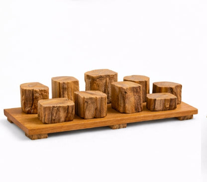Wood - 24 Parfüm Organizer aus Eiche – Rustikales Holz - Display für 3, 6 oder 9 Parfümflaschen – Handgefertigter Parfümständer für Bad & Schminktisch – Natürliche Badezimmer Dekoration - Woodequipment24