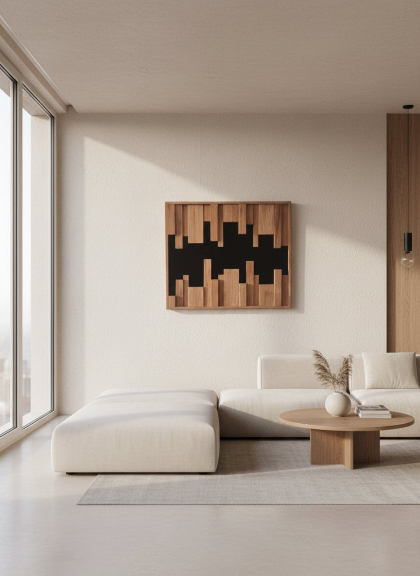 3D Wandbild "Stabka" moderne Holz - Kunst für die Wand - Woodequipment24