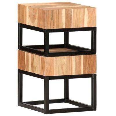 Design Set Couchtisch Beistelltisch mit Metallgestell - Woodequipment24