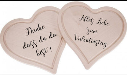 Personalisierung Holz-Herz, Valentinstag, Muttertag, Glückwunsch, Alles Gute, Herzform Holzbrett