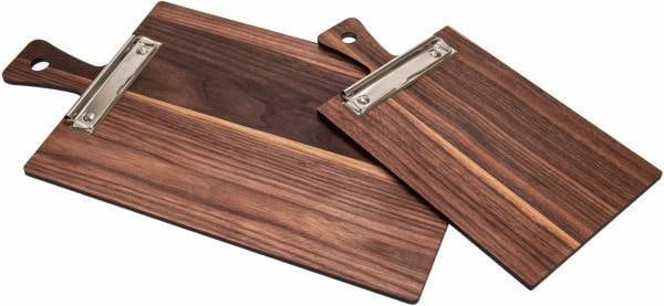 Klemmbretter Speisekarten aus Nussbaumholz, mit Griff - DIN A3, A4 & A5 *Personalisierbar* - Woodequipment24
