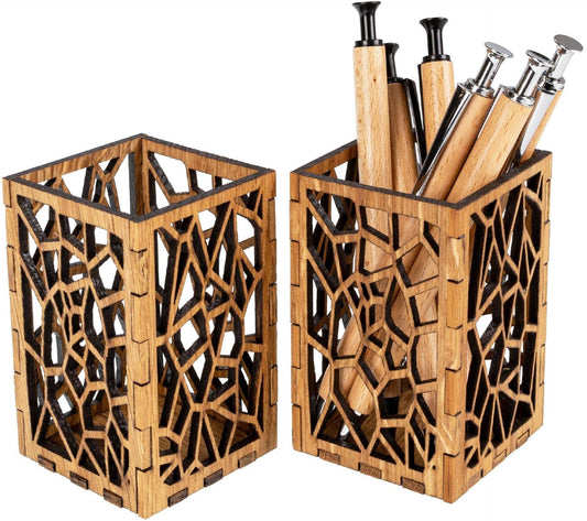 Stiftehalter Stiftebox Holz, Aufbewahrun, Ordnung Schreibtisch - modernes Design - Woodequipment24